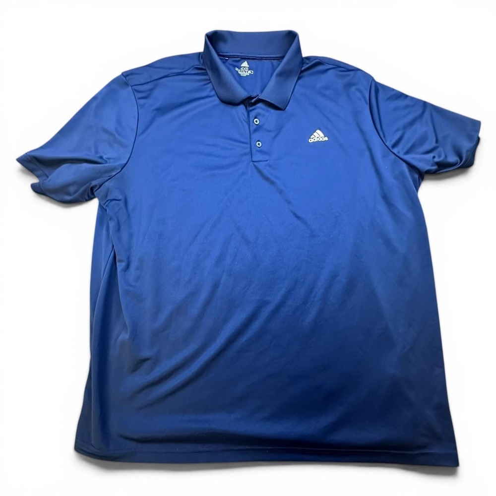 Adidas Polo Shirt Mens 4XB Blue Primegreen Short Sleeve Golf Big & Tall Top